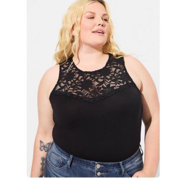 Torrid deep black Super Soft Lace Sweetheart Bodysuit - Picture 5 of 9
